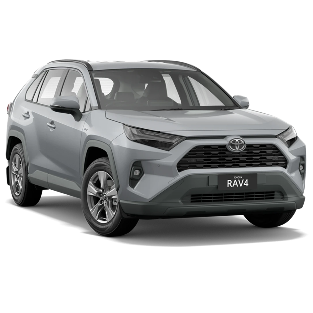 WORKPROOF heavy-duty canvas seat covers fitted to Toyota RAV4 GX/GXL/Limited Hybrid with waterproof protection, airbag compatibility, and durable factory-style fit for everyday use.