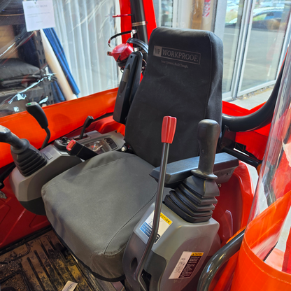 COBO SC45 seat PN 1039615 fitted with Workproof heavy-duty canvas seat cover and headrest PN 2073633.