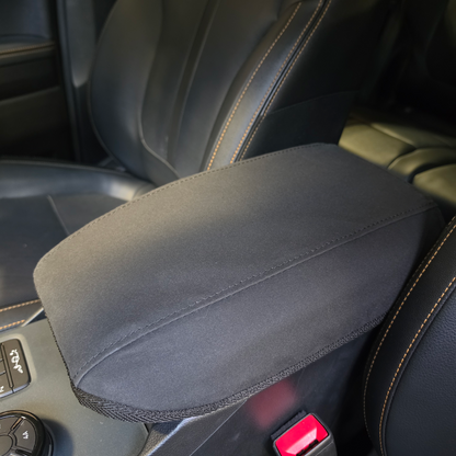 Ford Ranger 2022+ Next Gen black canvas center console cover fitted to vehicle interior by Workproof
