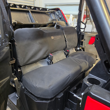 Honda Pioneer 1000 2026 fitted with black Workproof heavy-duty canvas seat covers.