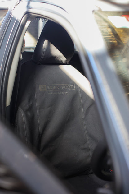 WORKPROOF canvas seat covers fitted on Toyota Hilux Next Gen SR SR5 Adventure Rugged X — waterproof, airbag certified, made in NZ"